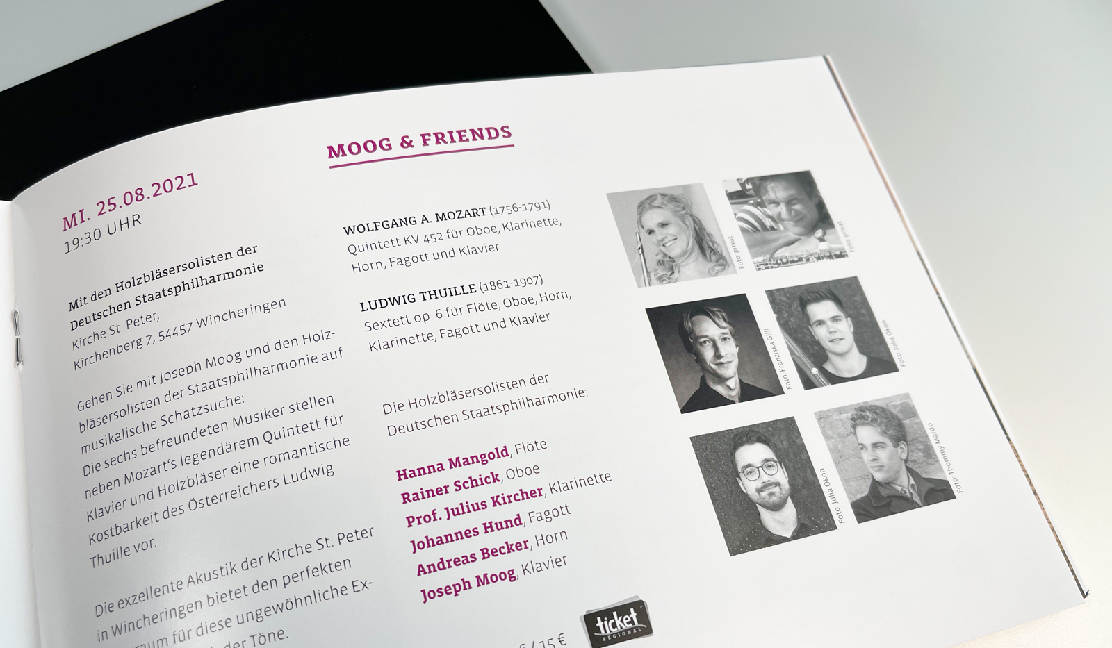 Moog & Friends in der Programmbroschüre Konz Musik Festival 2021