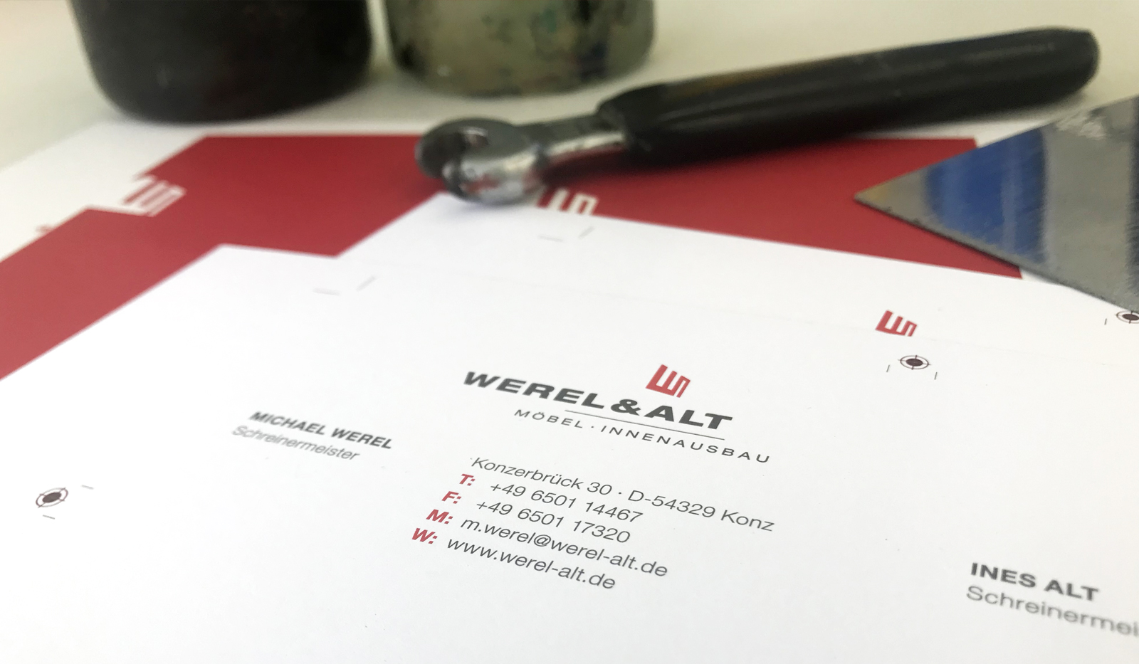 Werel und Alt GmbH, Konz - Visitenkarten Druckbogen